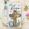 thumbnail image 5 of Happy Easter Bunny Wreath Kitchen Dish Towels Set of 2, He is Risen Religious Cross Rabbit Hand Towels Drying Baking Cooking Cloth, Spring Tulip Flower Egg Home Kitchen Decor 18x26 Inch, 5 of 6