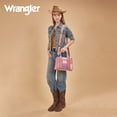 thumbnail image 5 of Wrangler Womens Canvas Woven Tote Bag Top Handle Boho Shoulder Bags With Strap, Hot Pink, 5 of 7
