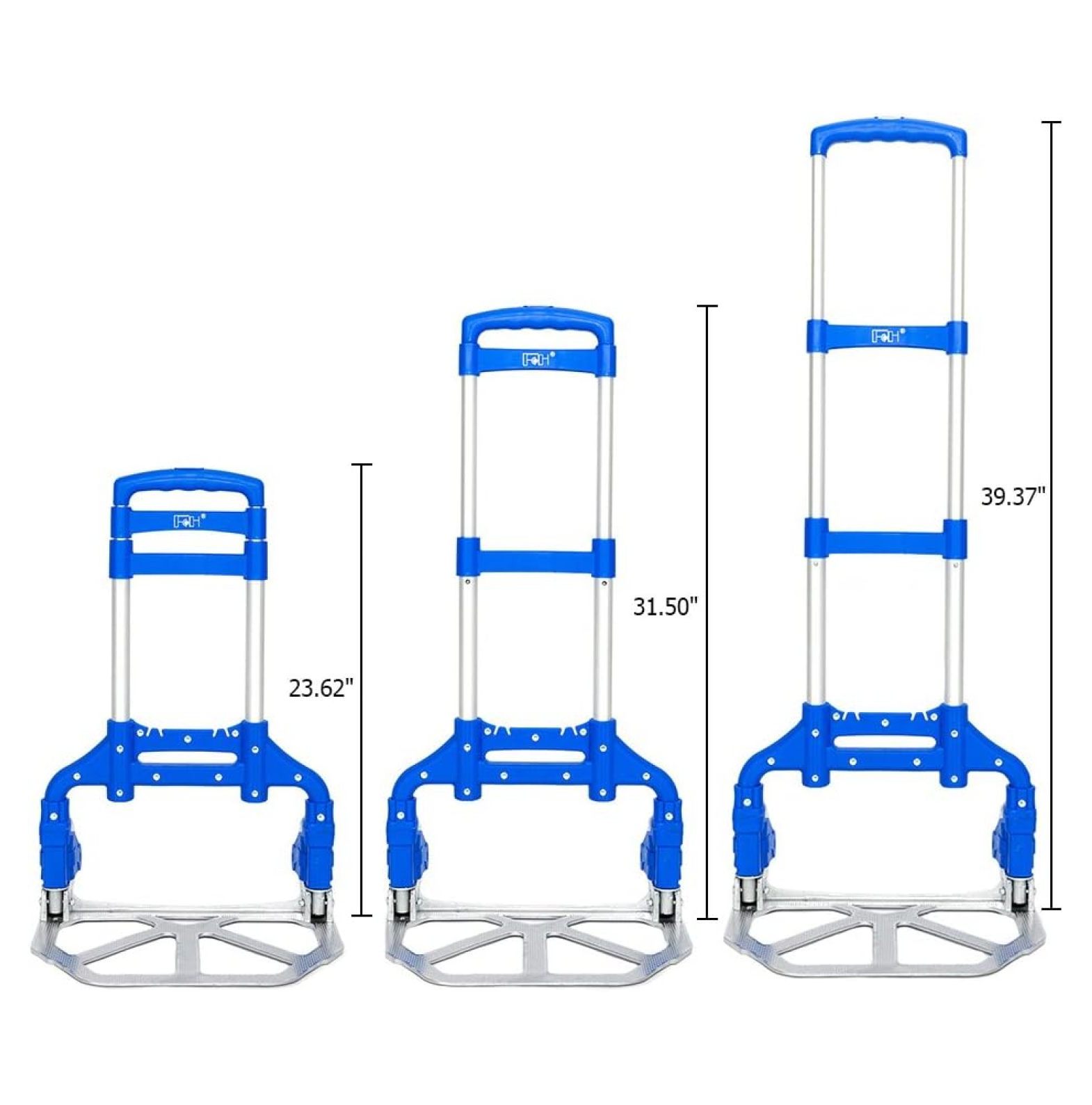 Folding Hand Truck Aluminum Portable Folding Hand Cart 165lbs Capacity Hand Cart and Dolly Ideal for Home, Auto, Office,Travel Use,Blue