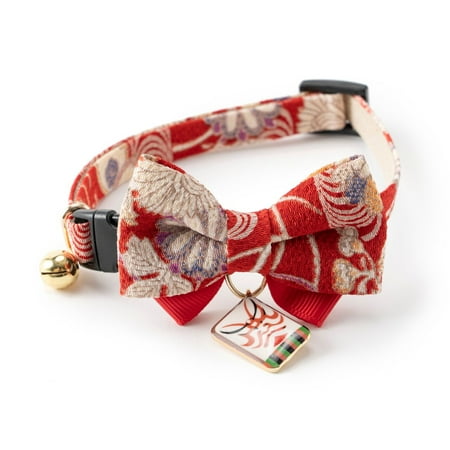 UPC: 4580471864968 | Necoichi Kabuki Charm Bow Tie Cat Collar (Red)