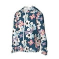 thumbnail image 2 of Pofeuu Flowers Print Sun Protection Outdoor Lightweight Full Zip UV Cooling Hoodie Long Sleeve Summer Clothing for Outdoor Hiking-Large, 2 of 5