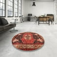 thumbnail image 4 of Ahgly Company Machine Washable Indoor Square Contemporary Rust Pink Area Rugs, 8' Square, 4 of 7
