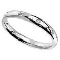 thumbnail image 2 of Stainless Steel Cubic Zirconia Wedding Band - Eternity Fashion Ring, 2 of 3