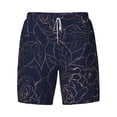 thumbnail image 4 of Lsque Mens Swim Trunks Navy Dark Blue Pattern - Bathing Suit Compression Liner - Beach Swim Shorts Swimwear - (S-3XL) - Stretch Quick Dry -X-Large, 4 of 9