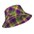 thumbnail image 2 of Kdxio Reflective Bucket Hat - Mardi Gras Plaid Print Bucket Hat for Men,Women, 2 of 9