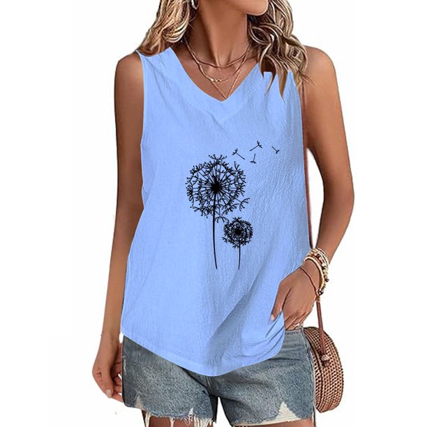 Fiudx Ofertas Relámpago Camiseta con Botones y Cuello Redondo de Manga Corta con Estampado Pequeño Informal y de Lino para Mujer