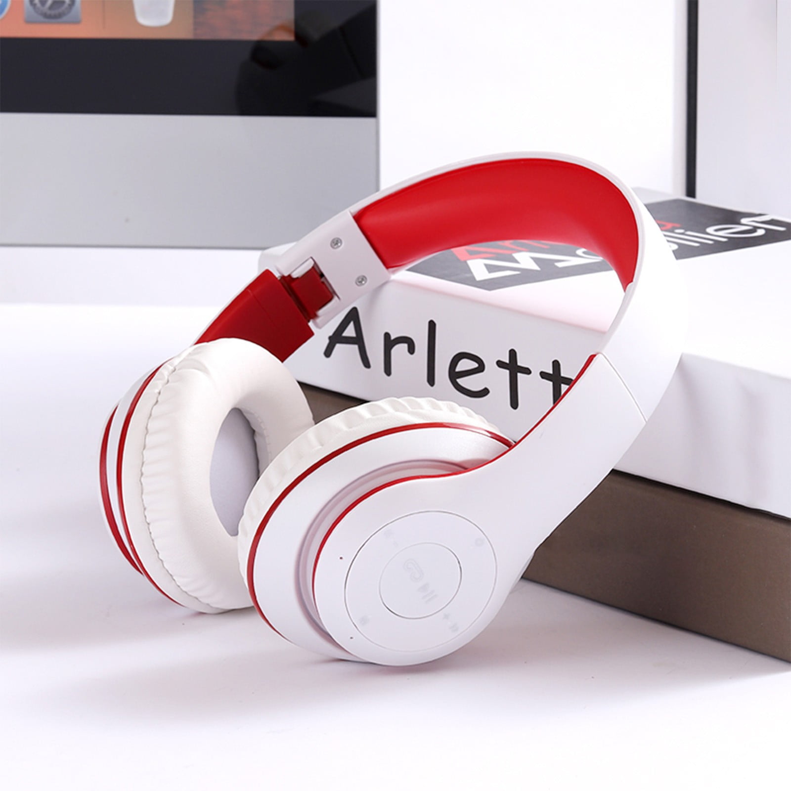 LACKUST Bluetooth 5.1 Subwoofer Headphones,Clearance Noise Cancelling Bluetooth Headphones for Kids,Enhanced Wireless Audio for Mobile,Computer,and Sports,White
