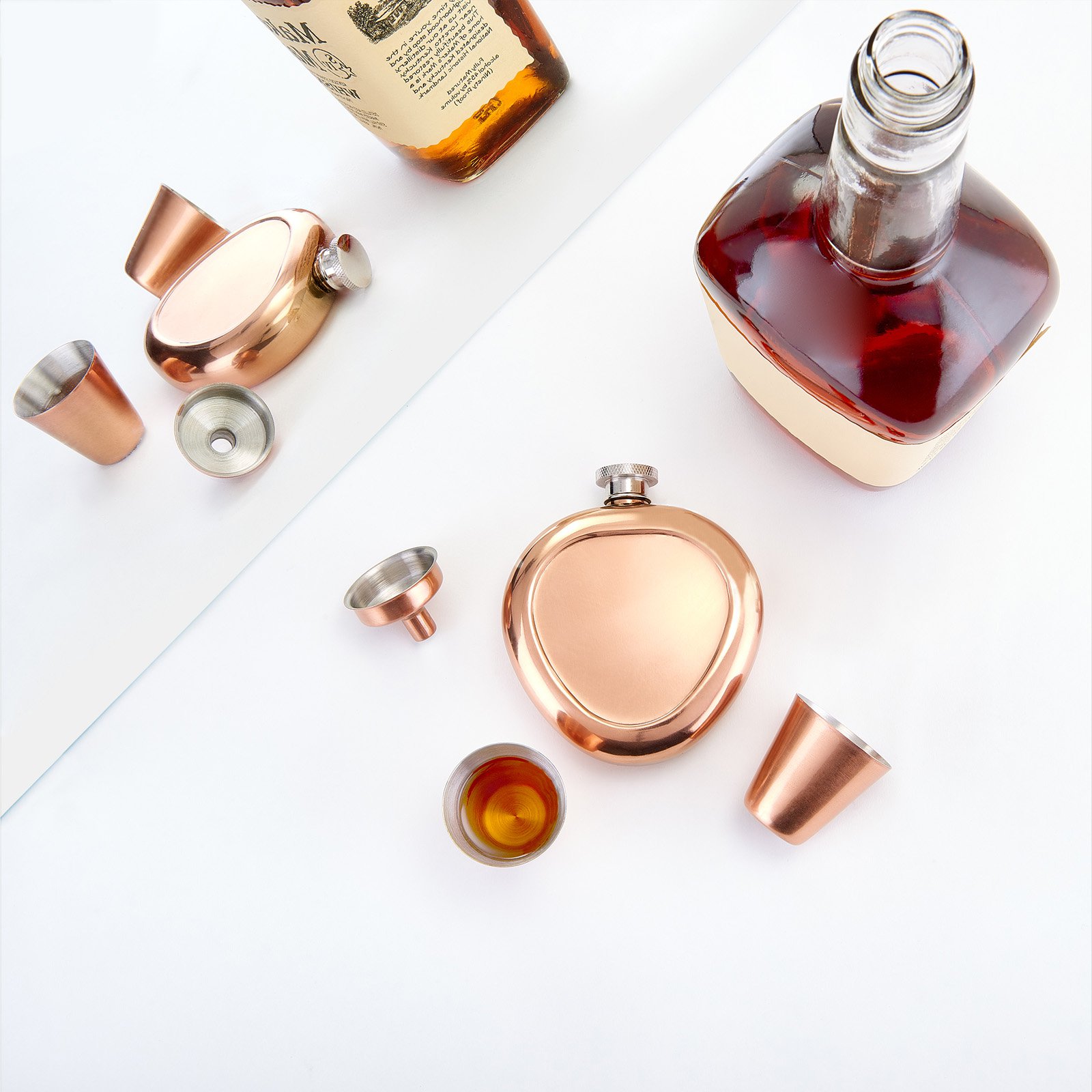 Old Dutch International DuraCopper 4 Piece Hip Flask Set