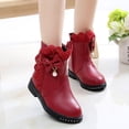 thumbnail image 4 of Qiangong Girls Boots Children Shoes Winter Plus Warm Shoes Bow Snow Boots Toddler Kids Baby Princess Butterfly Knot Shoes Leather Boots 13, 4 of 6