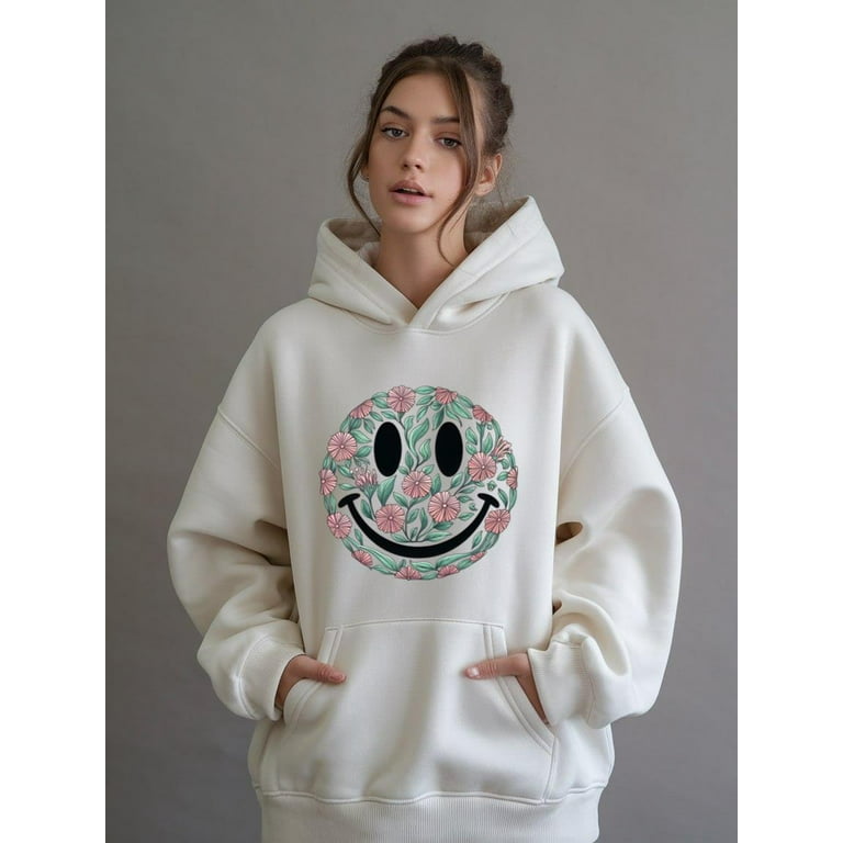 Floral Smiley Face Sublimation Shirt, Sweatshirt, Hoodie Fresh