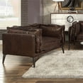 thumbnail image 2 of ACME Chaise d'Appoint en Cuir Porsche Chocolat Vieilli, 2 of 6