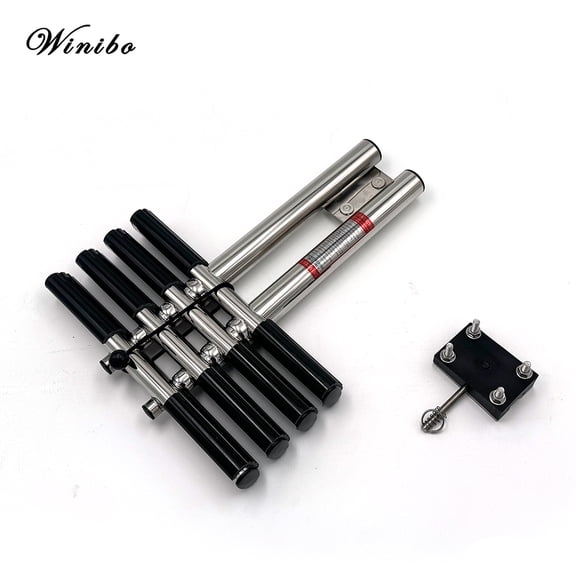 Winibo 4-Step Boat Ladder, 304 Stainless Steel Telescoping Folding Pontoon Boat Ladder Dock Swim Ladder for Marine Boat Yacht