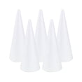 thumbnail image 1 of segolike White Cone Shape Foam DIY Craft Material Holiday Party Accessory Children Table 130mm 5Pcs, 1 of 9