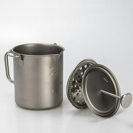 

750ml French Press Pot Titanium Coffee Cup Camping Hand Brewed Coffee Pot