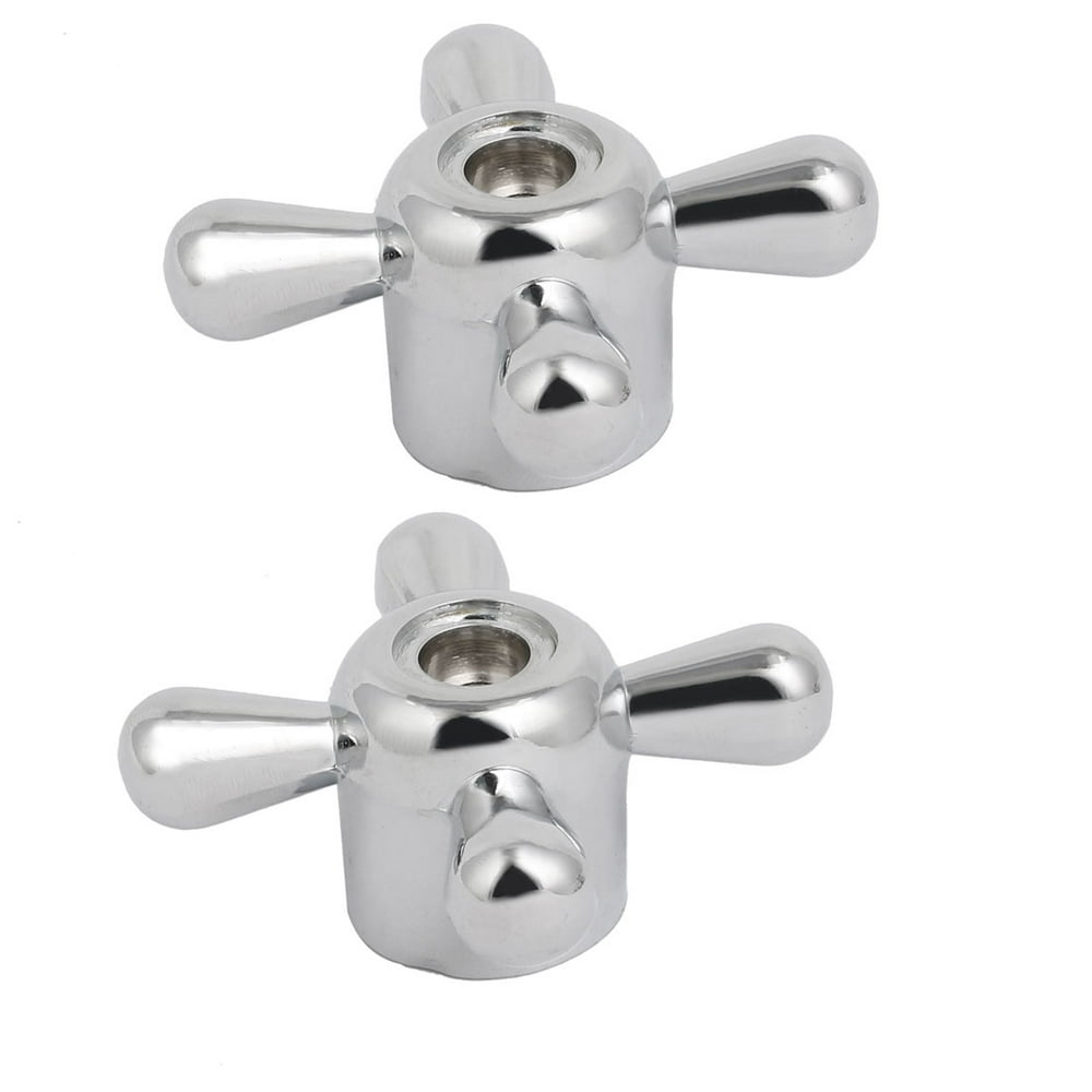 8mm Spline Screw Mount Zinc Alloy Chrome Plated FourPoint Faucet Handle 2pcs