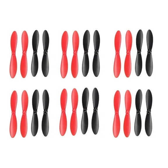 HobbyFlip Propeller Blades Props Rotor Set Main Blades Black and Red H107-A35 Compatible with JJRC 1000A 6 Pack