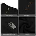 thumbnail image 4 of GENTS BLISS Henley Sweatshirts for Men Long Sleeve Crew Neck Men Sweatshirts Casual Pullover Tops with Pocket, 4 of 6
