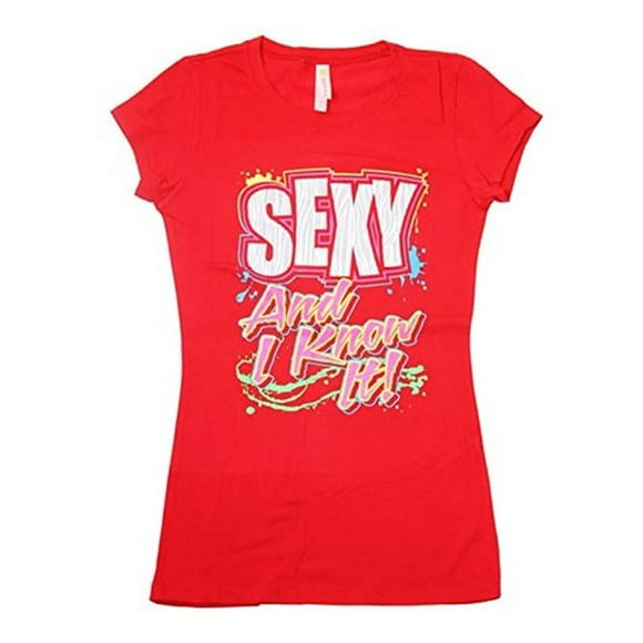Femmes Sexy et Je le Sais T-Shirt, Rouge, S