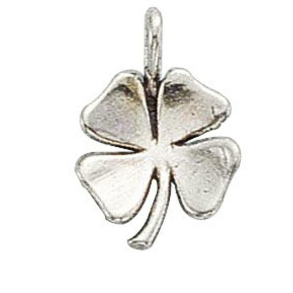 Sterling Silver 16" .8mm Box Chain Small Four Leaf Clover Good Luck Pendant Necklace