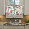 thumbnail image 5 of Floral Kitchen Curtains 2 Panels UV Protected Tier Curtains, Half Window Curtains Kitchen Tiers for Guest Room Bathroom Sink Laundry Room Basement,36 x 27 Inch, 5 of 7