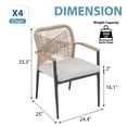 thumbnail image 2 of JOIVI Outdoor Chairs Set of 4, Woven Wicker Outdoor Dining Chairs with Cushions and Armrest, Stackable Patio Dining Chairs for Deck, Porch, 2 of 9