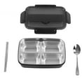 thumbnail image 4 of Portable Lunch Box, Food Grade 4 Compartments Matching Tableware Easy  Lunch Box  For Adults For Picnic Black, 4 of 8