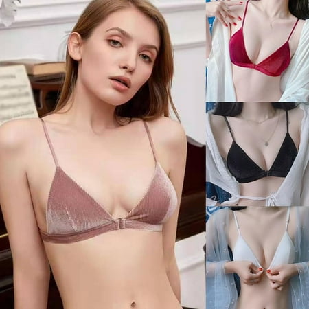 

Morefun French Style Front Closure Sexy Comfortable Gather Beautiful Back Thin Front Buckle No Steel Ring Homewear Bra