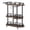 Black border + vintage-colored wooden board, variant on PYY 3-Tier Rolling Bar Cart with Wine Rack & Glass Holder - Slim Metal Serving Cart on Wheels for Kitchen, Living Room & Entryway - Gold Frame, White Marble Wood Panel - 34.2 x 15.7 x 37 in