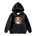 thumbnail image 3 of Tiijoy Toddler Girls Cute Highland Cow Hoodie Kids Casual Cozy Hooded Sweatshirt, Black, 3 of 3