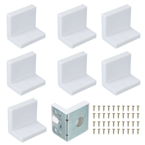 Uxcell Metal Corner Braces, L-Shape Bracket Right Angle Board Holder White