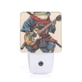 thumbnail image 1 of Balery Samurai Frog Guitar Luz Nocturna LED con Sensor Automático, Enchufe con Sensor Crepuscular, Luz Suave de 0.5W para Dormitorio, Pasillo, Baño-EU, 1 of 7