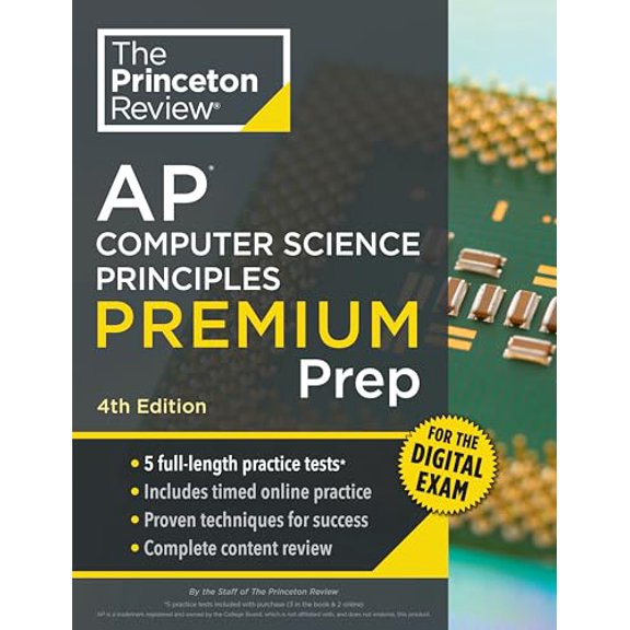 Pre-Owned Princeton Review AP Computer Science Principles Premium Prep, 4th Edition: 5 Practice Tests + Digital Practice Online + Content Review (College Test Preparation), 9780593518243, 0593518241,