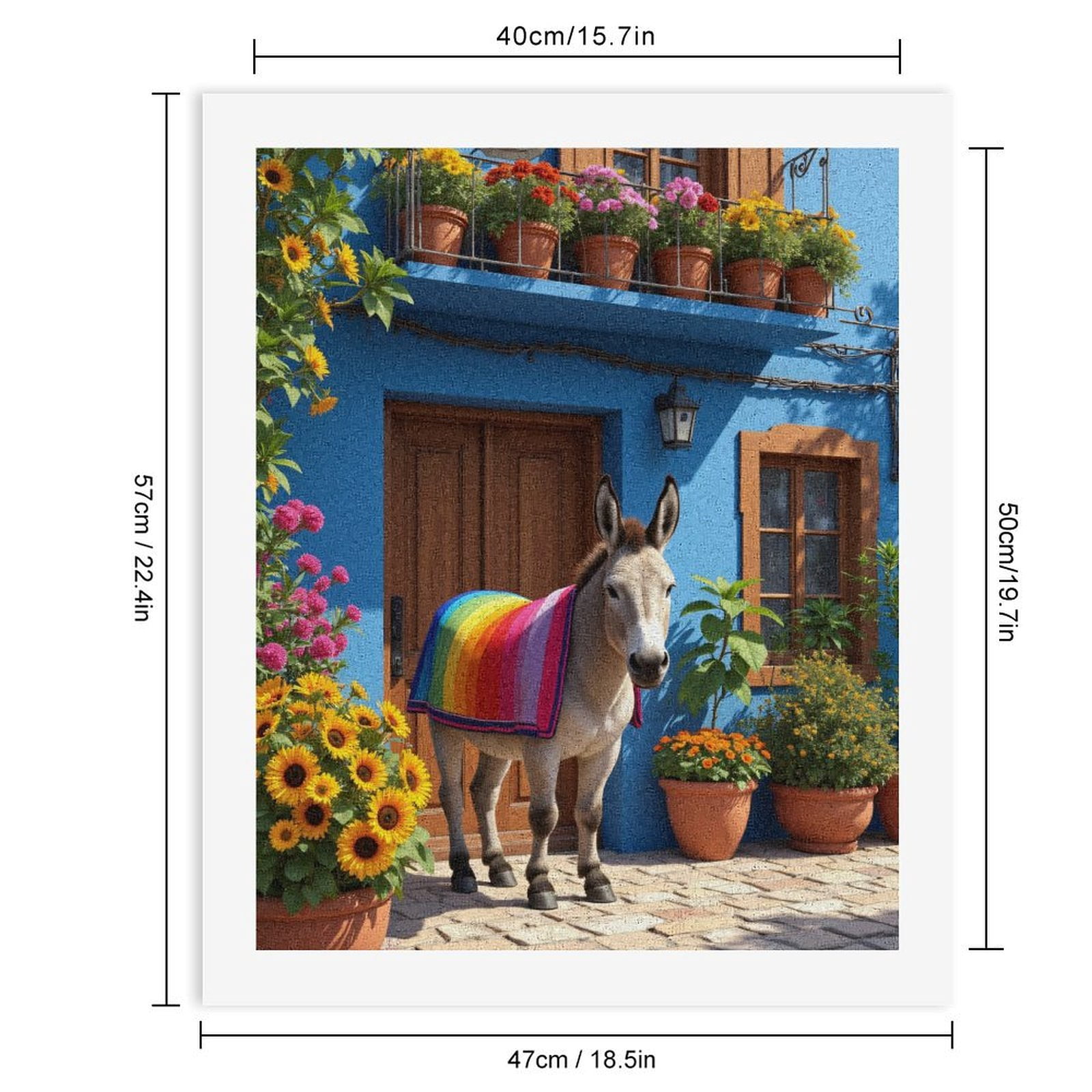 Paint by Numbers Kit for Adults, Colorful Donkey Garden Scene Paint by Numbers, Easy Paint by Numbers Kit for Adults Beginner, DIY Adult Paint by Number Kits on Canvas, Home Decor
