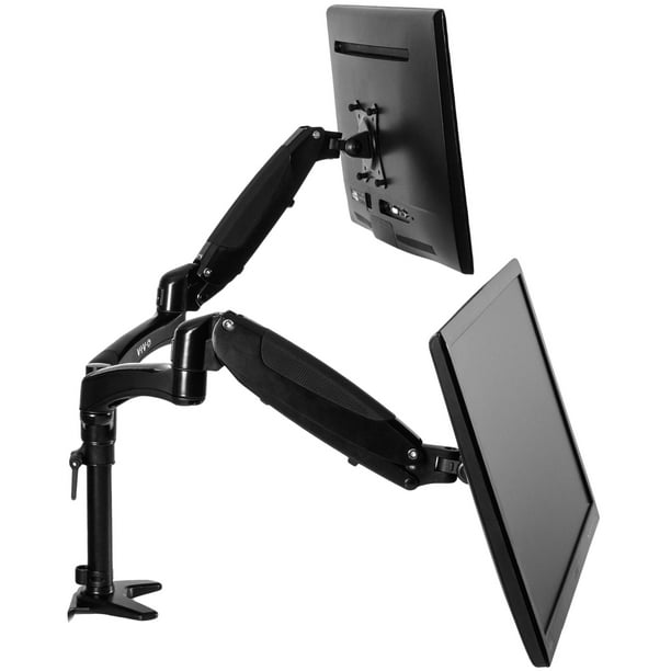 Vivo Black Dual Monitor Counterbalance Height Adjustable Arm Desk