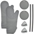 thumbnail image 1 of Extra Long Oven Mitts and Pot Holders Set - Heat Resistant Silicone Oven Mitts, Mini Oven Gloves, Hot Pads Potholders and Silicone Oven Shelf Rack Guard Protector - for Kitchen Baking Cooking, 8 Pack, 1 of 7