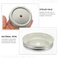thumbnail image 4 of 12 Pcs Mason Cup Lid with Hole Beverage Tinplate Sealed Jar Covers Glass Drinking Jars Lids Metal Anti-leakage, 4 of 6