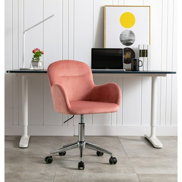 Yofe Velvet Swivel Shell Chair Ergonomic Office Chair W Casters Adjustable Height Velvet Home Office Desk Chair Modern Velvet Task Chair Rolling Leisure Armchair For Office Home Pink R2968 Walmart Com