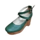 thumbnail image 2 of Zapatos de plataforma poco profundos con tacón grueso y tacón alto con hebilla informal para mujer Wmkox8yii shjk6247, 2 of 3