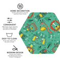 thumbnail image 3 of Gaeub Funny Animals in Jungle Print 4 Pcs Leather Coasters for Drinks ,Drink Coasters Sets,Drink Table Cup Coasters for Living Room Kitchen Coffee Decor-Hexagon, 3 of 6