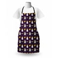 thumbnail image 3 of Crown Apron, Themed Caticorn Kitten Faces in Rainbow Hair Along Meow Wording, Unisex Kitchen Bib with Adjustable Neck for Cooking Gardening, Adult Size, Dark Purple Multicolor, by Ambesonne, 3 of 4