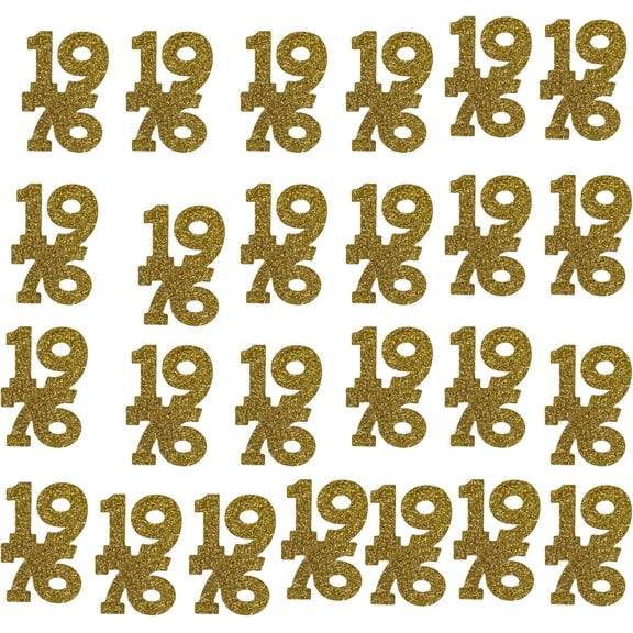 50th Class Reunion Decorations 1976, 1976 Confetti, Class of 76 50th Reunion Decorations, Gold Glitter 50 Year Decor Table Scatter, 120 Pieces per Pack
