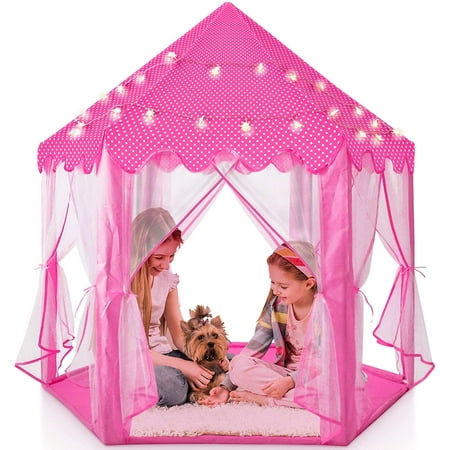 HHHC Grande tente de jeu pour enfants – Tente de jeu pour enfants Château  de princesse rose –
