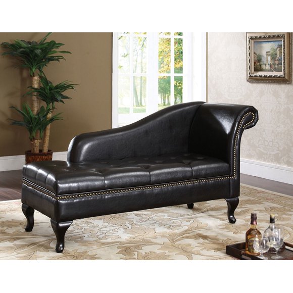Brassex Inc Brassex Accent Chaise with Storage, Espresso