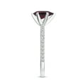 thumbnail image 4 of 1.74 CT Rhodolite Moissanite Ring Side Stone Engagement Ring in Sterling Silver/ White Gold Plated Pear Shaped June Birthstone Wedding Ring, Birthday, Anniversary Jewelry, Ring Size 10, 4 of 4