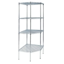 24" Deep x 34.5" Wide x 96" High Chrome Wire Corner Shelving Unit