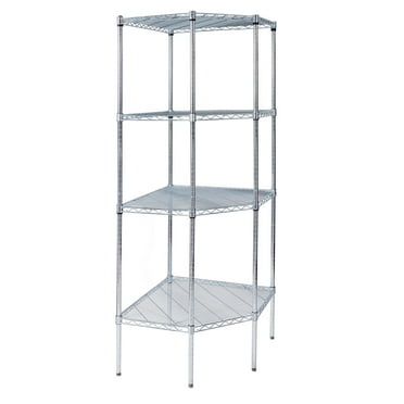 24" Deep x 34.5" Wide x 96" High Chrome Wire Corner Shelving Unit