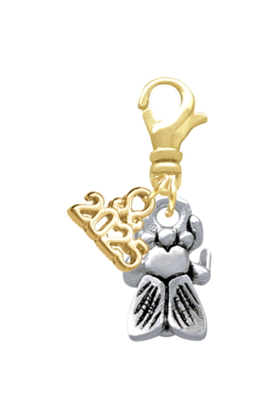 Silver-tone Napoleon's Small Bee - Gold-tone Clip on Charm with Mini Year 2025