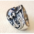 thumbnail image 3 of Black Onyx Mens Ring, Natural Black Onyx, December Birthstone, Eagle Claw, 925 Silver Ring, Birthday Gift, Heavy Mens Ring, Arabic Design, Ottoman Style Ring, Christmas, Turkey Mens Signet Ring, 3 of 6