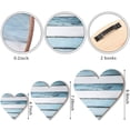 thumbnail image 2 of Esaierr Outdoor Wall Decor Heart Shaped Wooden Plaque Rustic Home Decor Wooden Wall Decor Blue 3PCS, 2 of 5