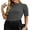 03-Dark Gray, variant on PINKSIR Women's Mock Turtleneck Half Sleeve Business Casual Loose Fit Tunic Top Black M